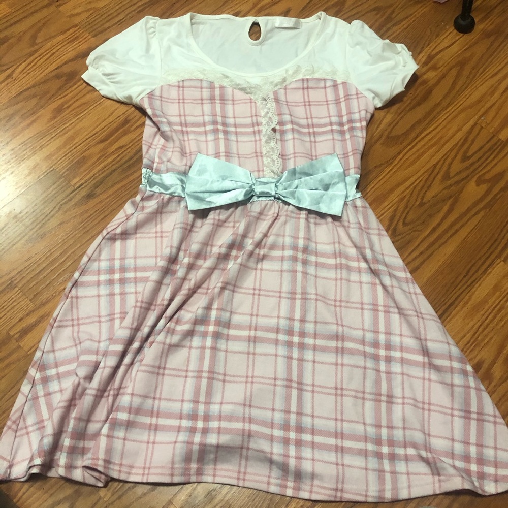 Deary Plaid Bow Dress